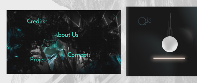 Interface prototype with colorful panels